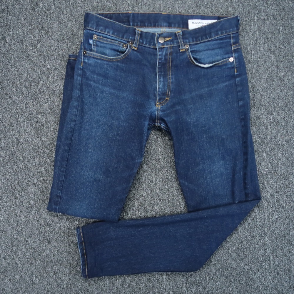 Mizzen Main Jeans Men 30x28 Blue‎ 5 Pocket Performance Indigo Denim Stretch